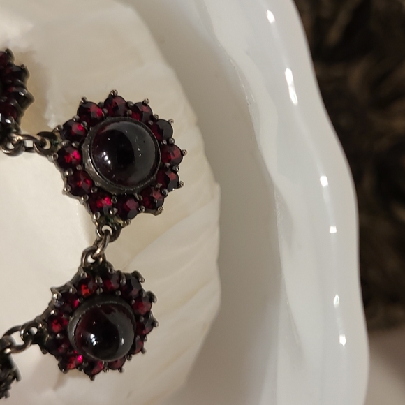 10k gold plated garnet vintage necklace - Picture 4 of 5